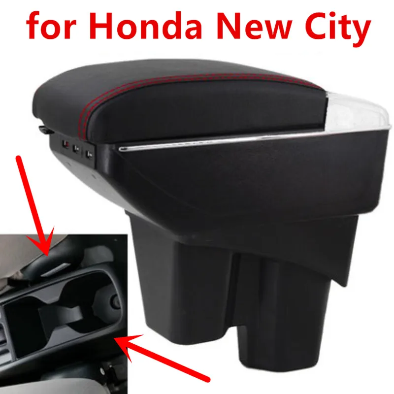 Для Honda New City box USB зарядка повышает двухслойный центральный магазин содержание