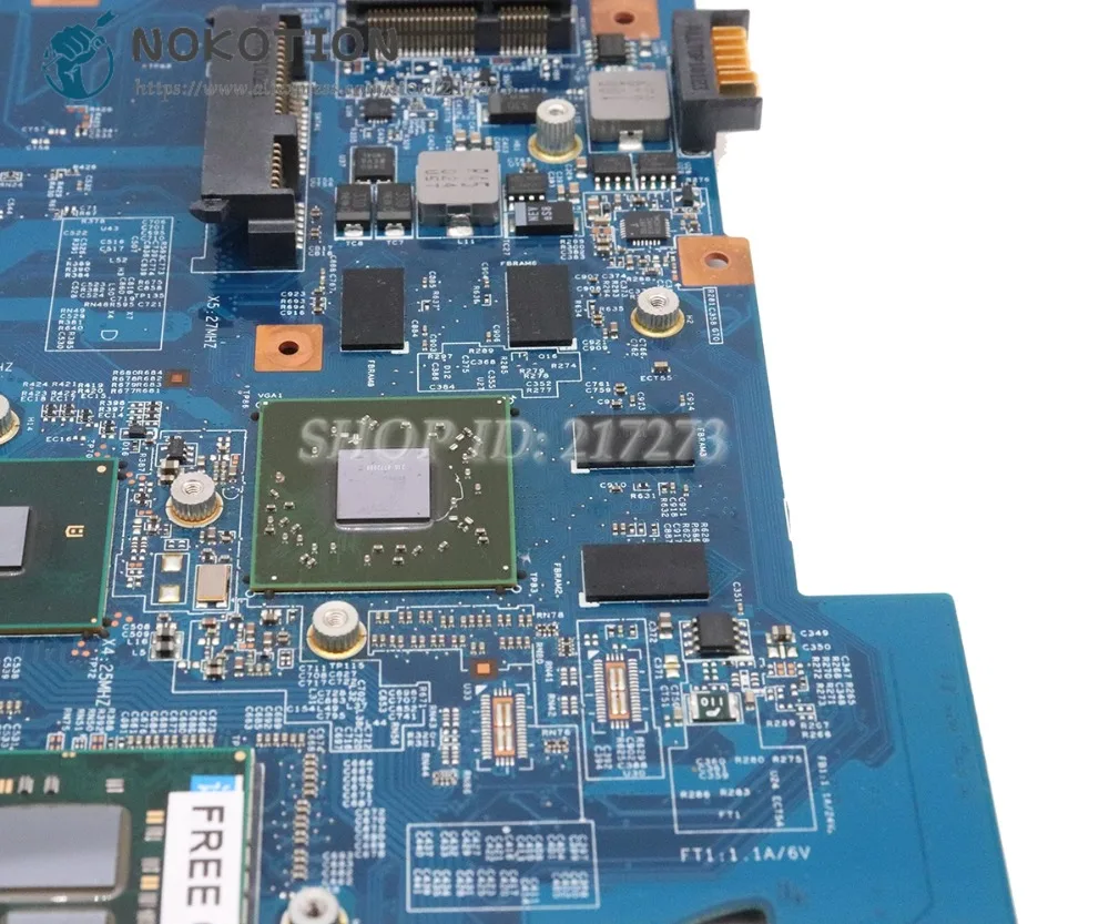 NOKOTION материнская плата для ноутбука NV59 TJ75 MBBH601001 48.4gh1.01m HM55 DDR3 HD5650 1 ГБ бесплатный