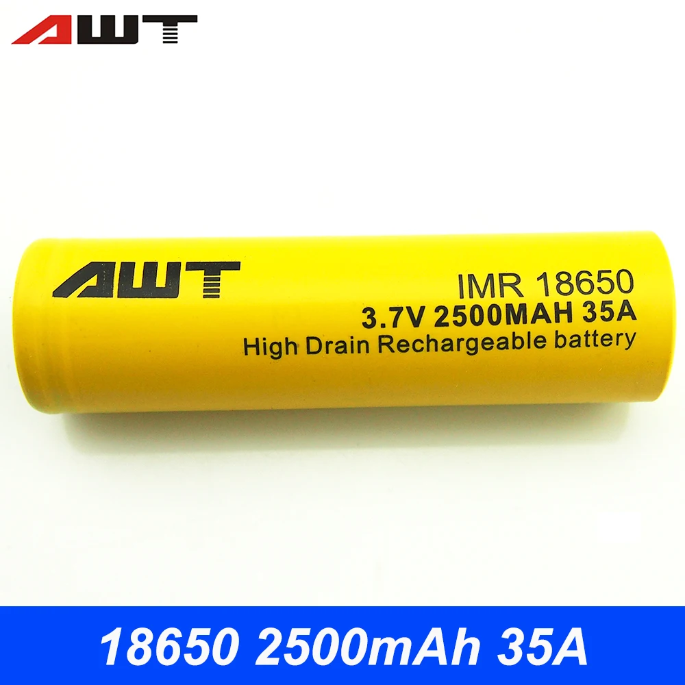 AWT 18650 батарея 35A 2500mAh литий ионная Vape аккумуляторная VS VTC4 для Kangertech Subox Mini C Box Mod Kit