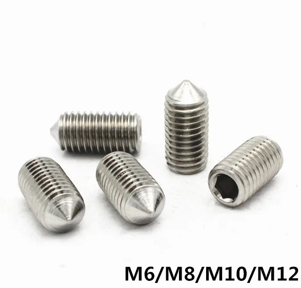 

Винты M6/M8/M10/M12 GB/T80 GB78 с внутренним шестигранным углублением, с коническим углублением, с острым концом, винты из нержавеющей стали 304