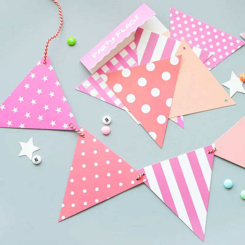 Бумага Гирлянда висит Bunting Happy баннеры для дня рождения строка стримеры Дети душ
