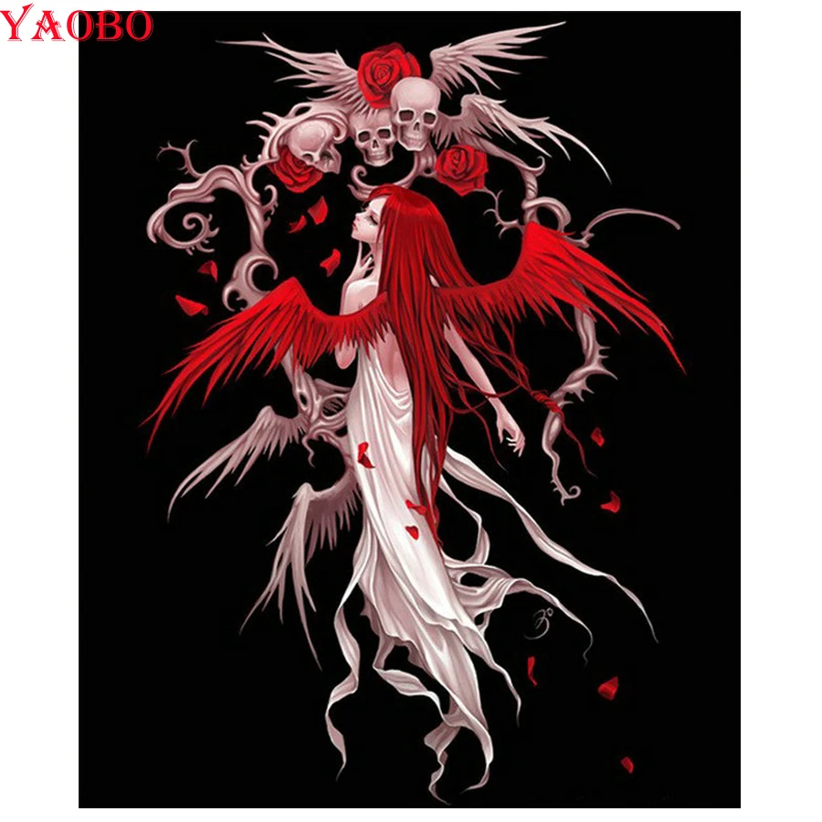 

DIY Diamond embroidery skull angel mosaic painting Rhinestone,5D Diamond painting cross stitch,full square/round drill diamonds