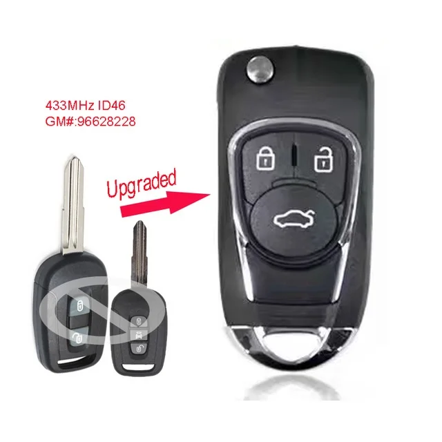 Keyecu обновлен Флип Ключа автомобиля для Chevrolet Captiva 2006 2007 2008 2009 2010,2/3 кнопки 433 МГц ID46 дистанционного ключа для Chevrolet