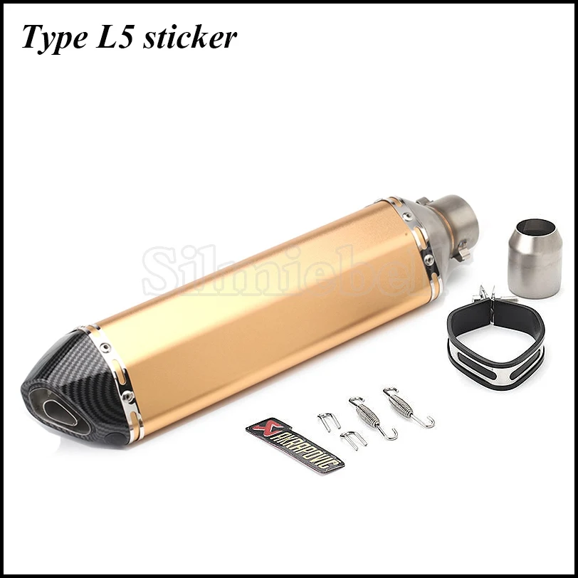 Type L5 Sticker Tubo de escape 51 мм Универсальный akrapovic выхлопной мото rcycle 470 мм Левая Правая сторона слипоны глушитель скутер scarico moto universale - Цвет: Type L5 Sticker