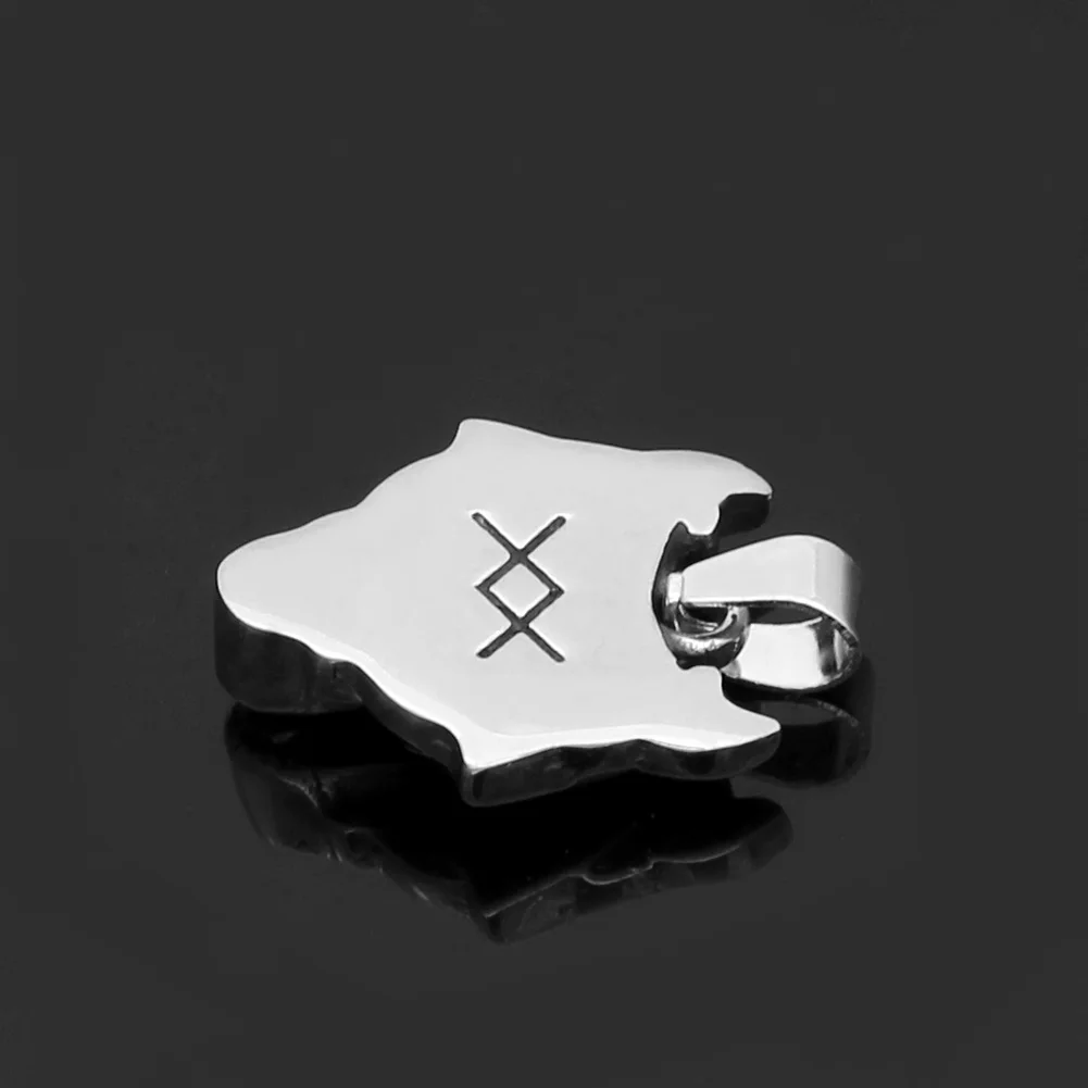 Женское Ожерелье из нержавеющей стали с маленьким амулетом в виде рунистой