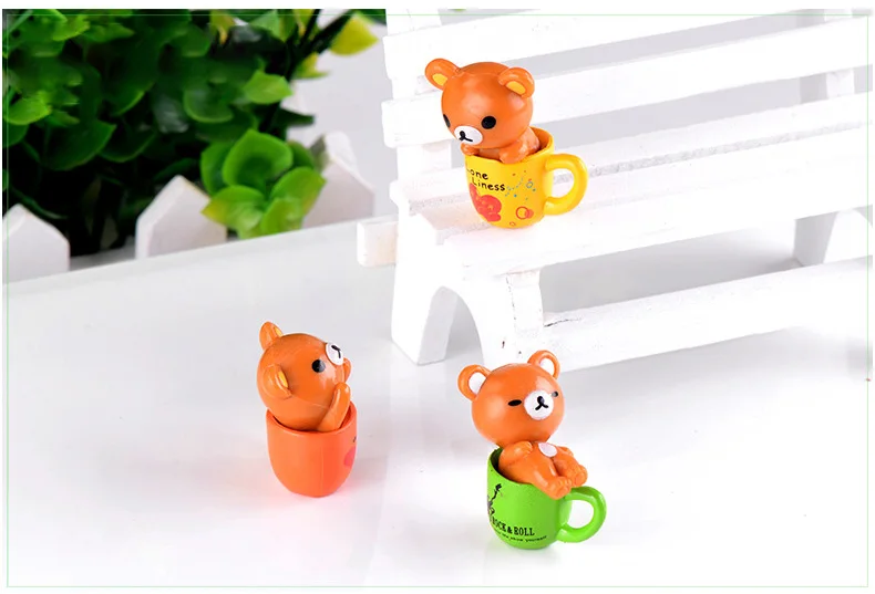 6 шт. кофейная чашка Медведь Kawaii животные модель миниатюрная садовая фигурка аксессуары для украшения дома Декор сказочная игрушка "бонсай"