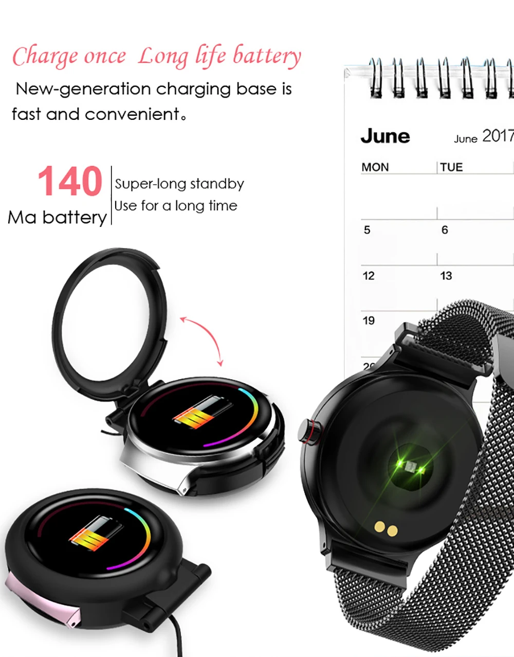 LYKRY H5 Women Smart Watch Blood Pressure Heart Rate Monitor Fitness tracker IP67 Waterproof Fanshion Sport Smartwatch