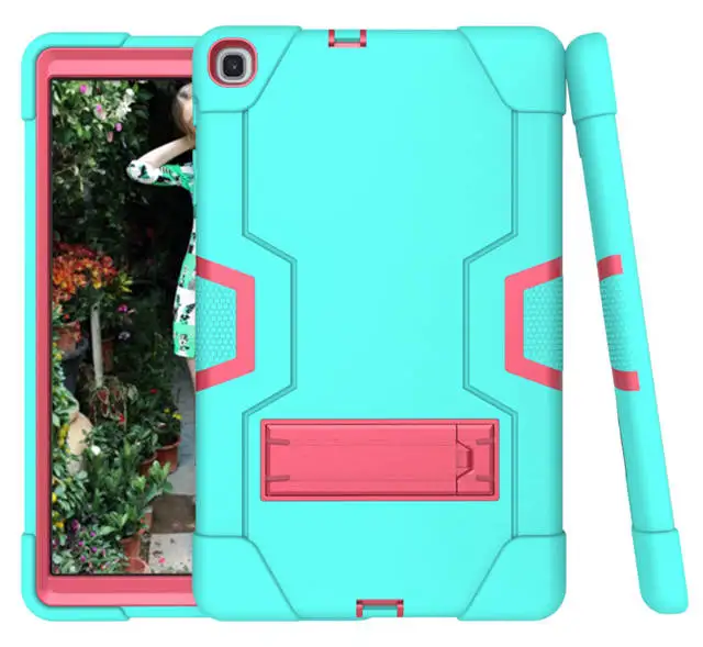 mint green Сверхпрочный силиконовый чехол для samsung Galaxy Tab A 10,1 SM-T510/T515 10," планшет Funda Capa противоударный чехол для детей+ подарки - Цвет: mint green