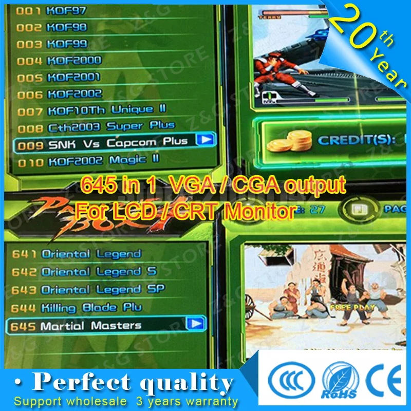 New 645 in 1 Jamma Mutli Game Board Pando 4 Arcade VGA / CGA output for LCD CRT Free shipping | Спорт и развлечения