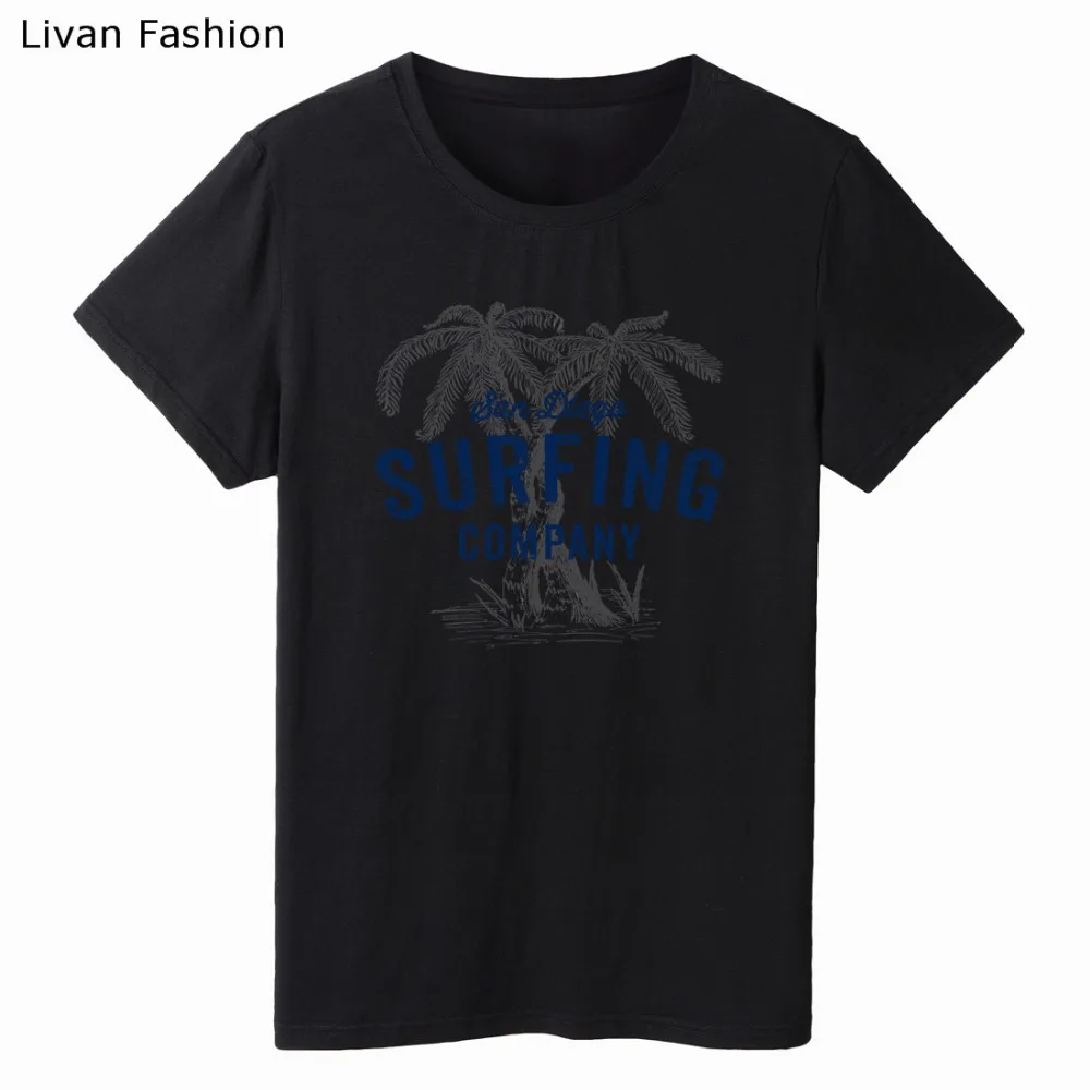 Livan Модные мужские sur письмо летняя черная белая футболка Топ повседневные