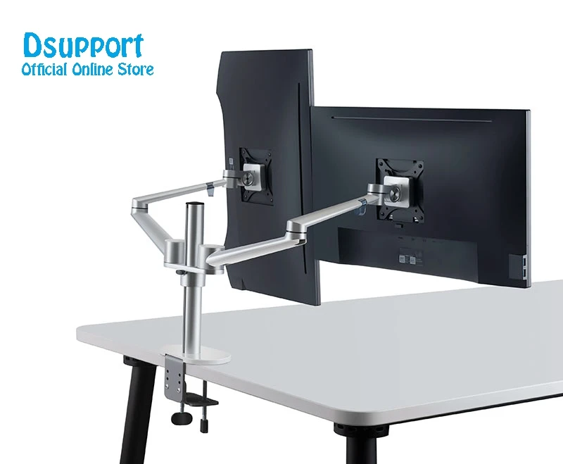 Алюминиевый сплав LCD LED двойной держатель монитора кронштейн 360 градусов