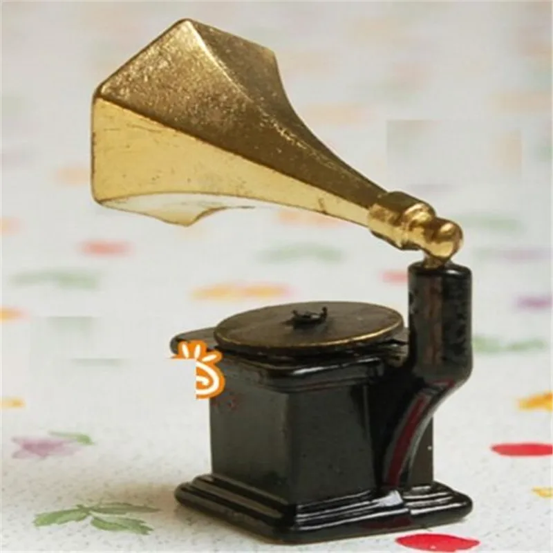 Eatingbiting (R) миниатюрный кукольный домик Ретро Винтаж фонограф Рог Проигрыватель