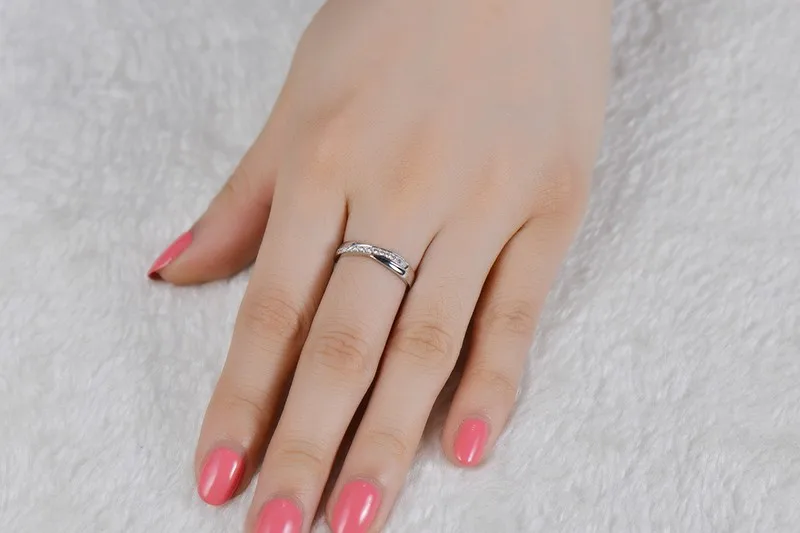 ZOCAI LOVE enchance натуральный 0,12 КТ Сертифицированный I-J/SI алмаз обручальное кольцо круглой огранки 18 К белого золота ювелирные изделия Q00440A