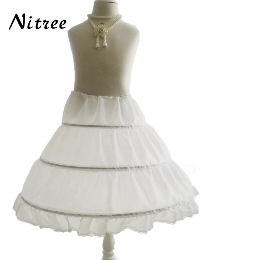 Новинка 2017 детское платье с тремя кольцами Белое Бальное Платье без застежек для