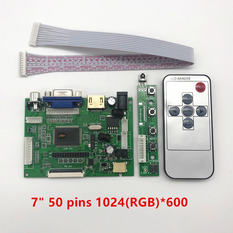 Плата контроллера Latumab LCD TTL LVDS плата HDMI VGA 2AV 50 PIN для AT070TN90 92 94 поддержка