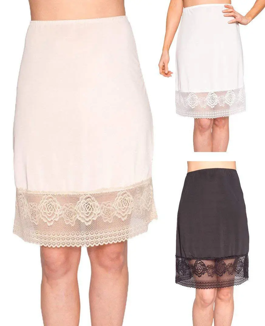 

New Fashion Women Skirt Clothes Women High Waist Plain Vintage Floral Lace Loose Casual Skirt
