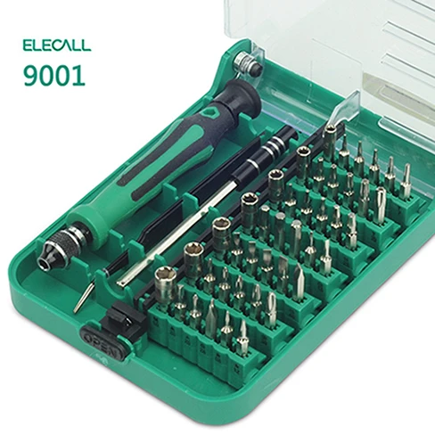9001 Многофункциональный Набор отверток Elecall 9001 45 в 1 многофункциональная винтовая головка с ленточным пинцетом удлиненный стержень - Цвет: 9001