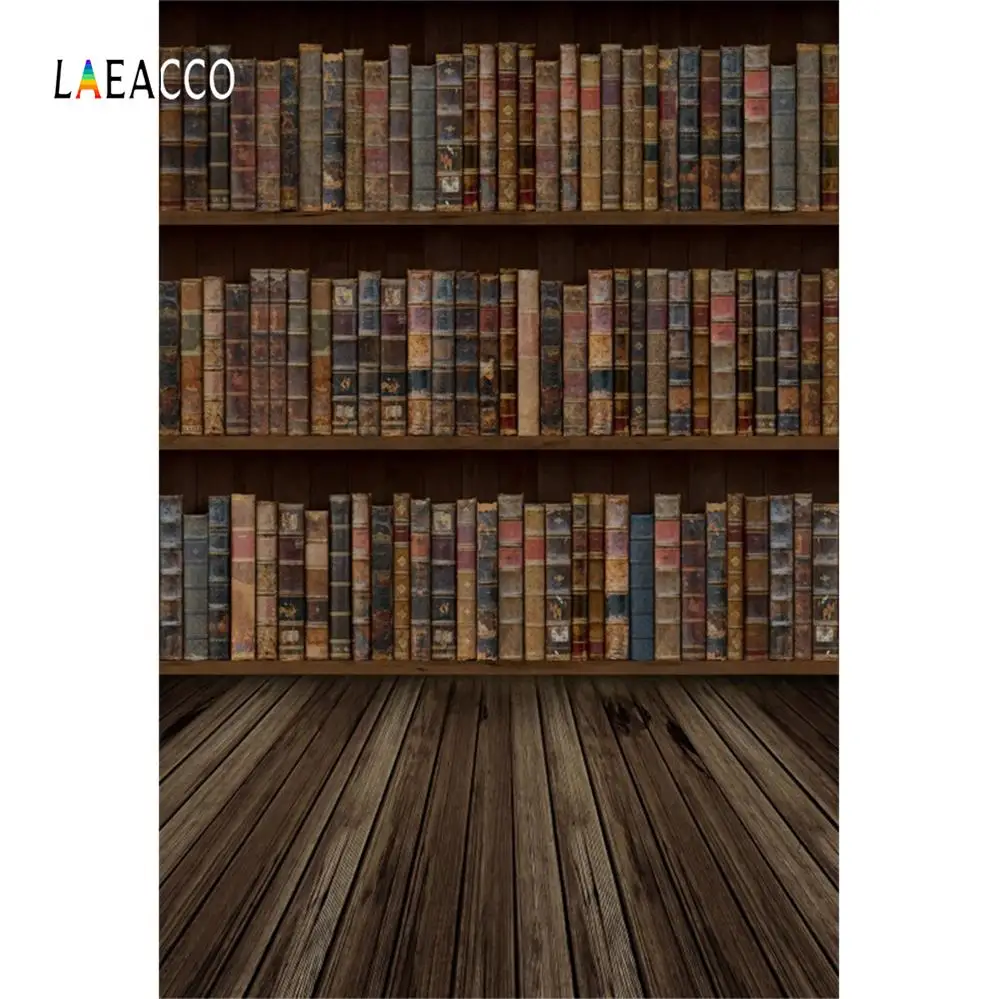 Королевский синий Laeacco старая деревянная книжная полка винтажные книги пол для обучения ребенка портрет фото фоны для фотографий фоны фотостудия - Цвет: Королевский синий