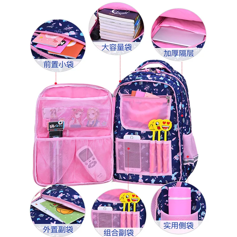

Children School Bags for Teenage Girls Big Capacity Light School Backpack Waterproof Nylon Primary Kids Bookbag Mochila Infantil