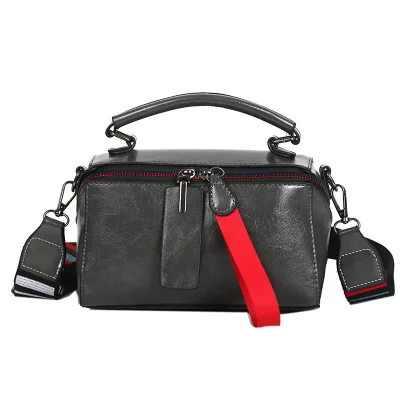 gray Bolsa Mujer сумки для женщин модные сумки двойная молния женские сумки почтальон Красочные Широкие ремешки Лоскутные сумки-тоут - Цвет: gray