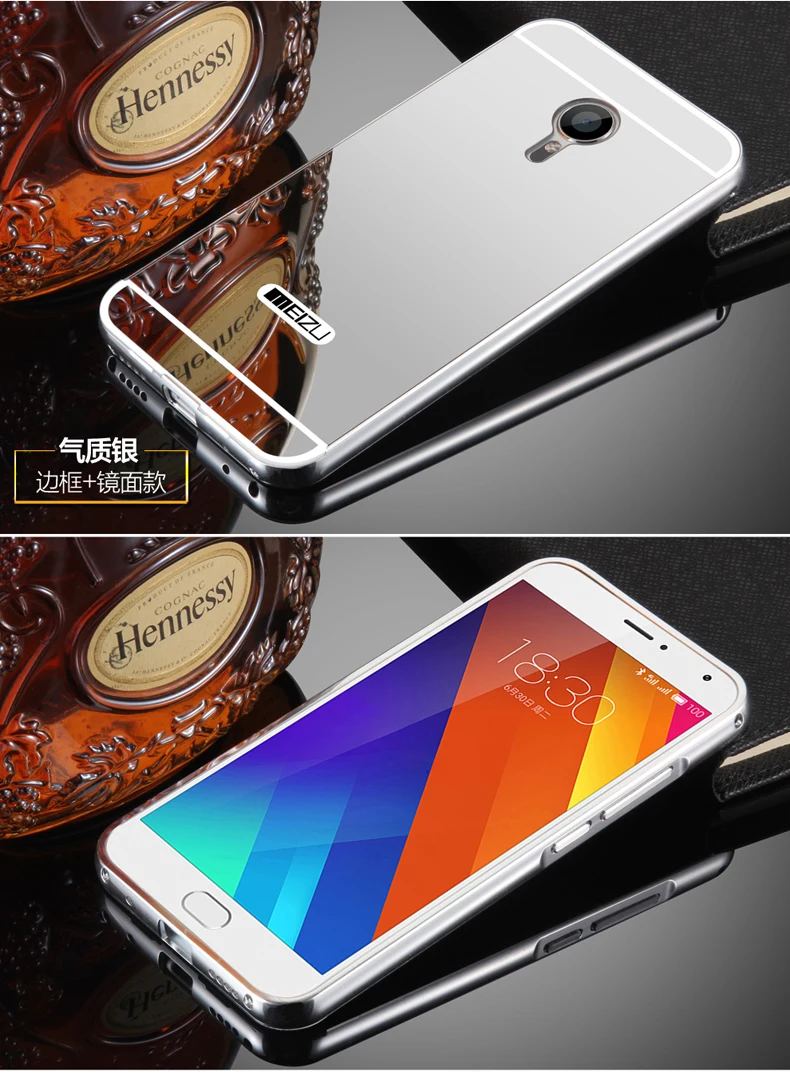 Чехол для Meizu MX5, металлическая алюминиевая рамка, зеркальный акриловый чехол для Meizu MX5 MX 5, защитный чехол для мобильного телефона s 5,5"