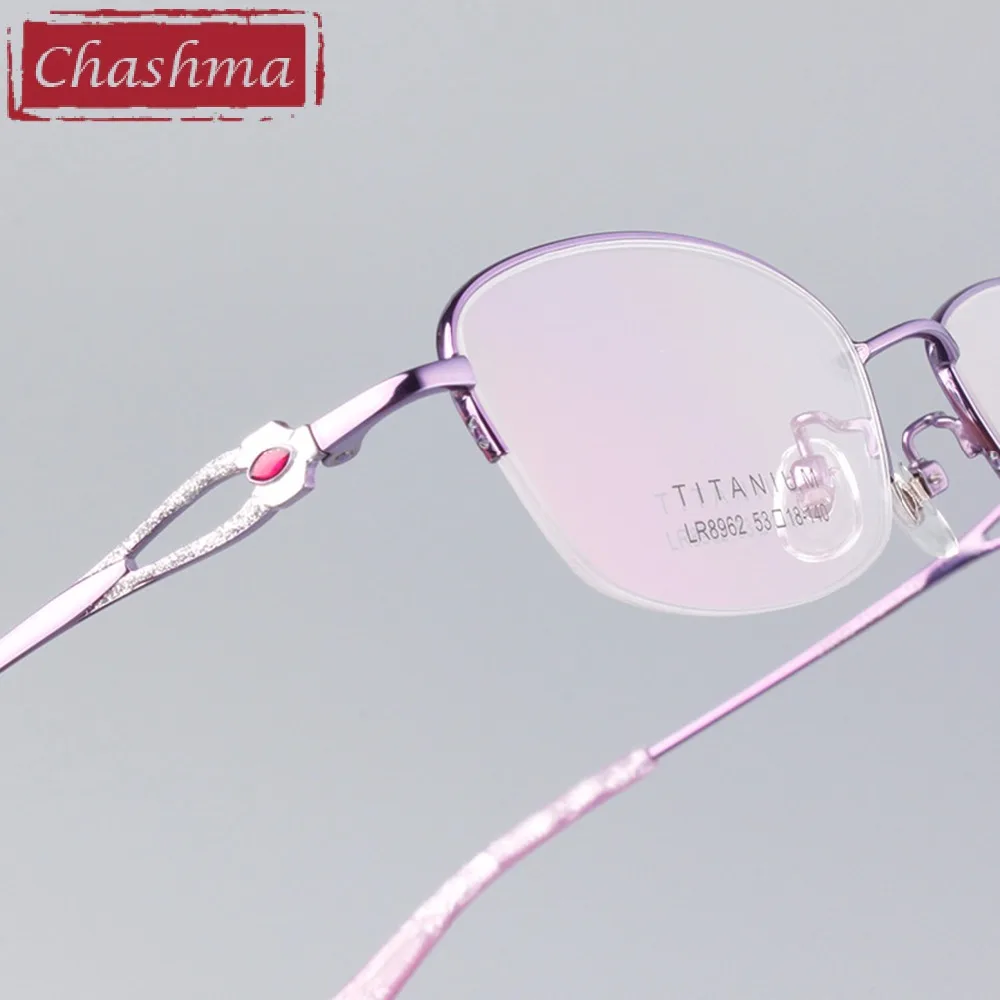 Бренд Chashma, очки для глаз, женские, B, титановые очки, розового цвета, оправы очки от близорукости, оправа, светильник, очки для женщин