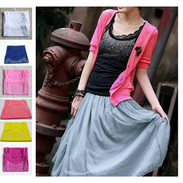 Женский топ без рукавов модный в горошек стразы лето 2019 | Женская одежда