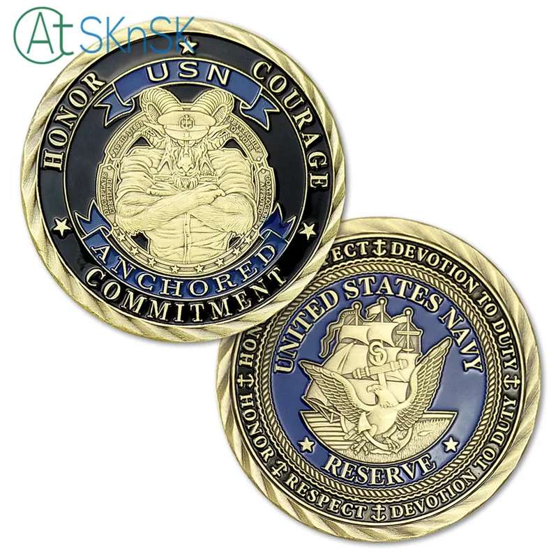 US Navy Goat USN Challenge Coins Honor Антикварные Бронзовые памятные подарки сувенир | Дом и сад