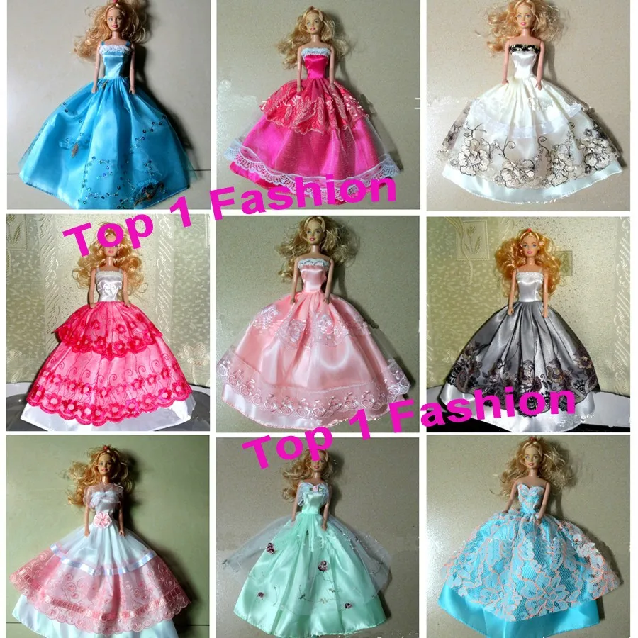 2014 оптовые продажи 50 штук/слот BJD 1/6 платье принцессы для куклы Барби | Игрушки и
