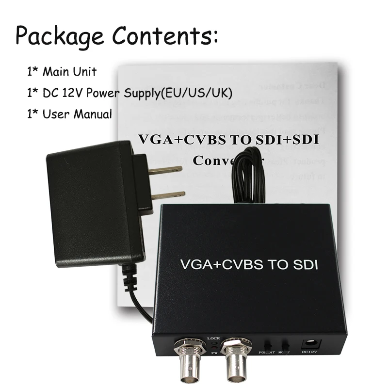 Видеоконвертер VGA CVBS в SDI Scaler VGA + CVBS в 2, тактический военный класс SDI для систем видеонаблюдения (art.: 3920d2fcefc09) - 3920d2fcefc09