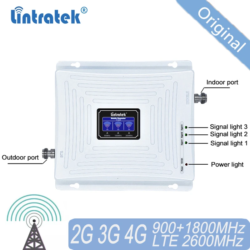 Ретранслятор сигнала GSM 900 DCS 1800 FDD LTE 2600 2G 3G 4G трехдиапазонный усилитель сотового