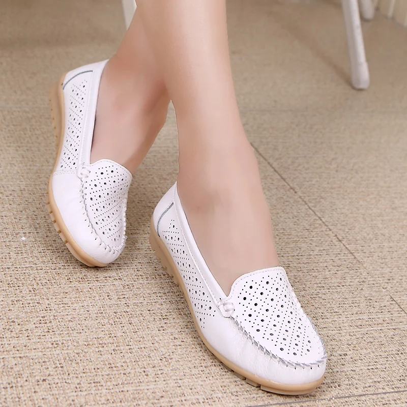 2020 Весна Женская обувь на плоской подошве из натуральной кожи Женские лоферы с