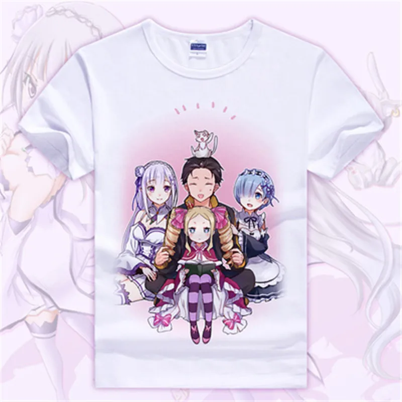 Футболка Re: Zero kara Hajimeru Isekai Seikatsu, аниме Emilia Rem, футболка для костюмированной вечеринки, футболки с героями мультфильмов для студентов, милые футболки в подарок - Цвет: 21