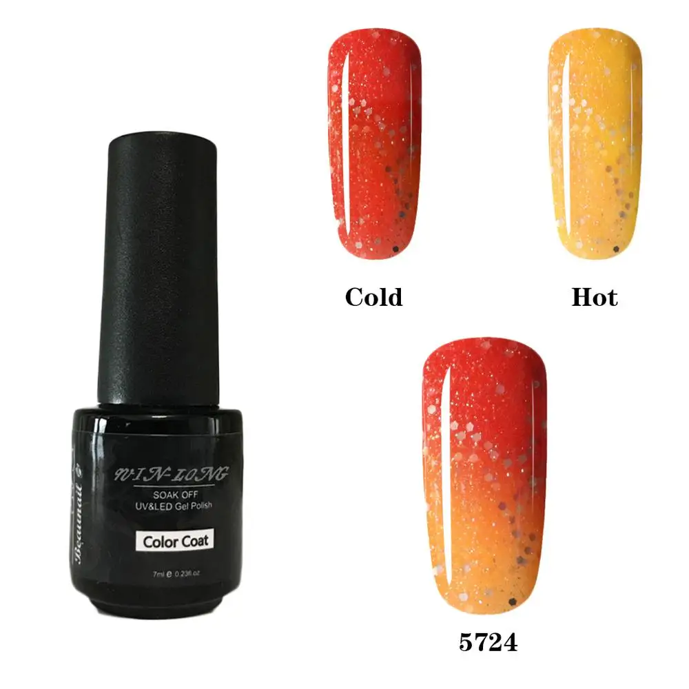 Тепла Температура изменения 7 мл гель лак для ногтей Хамелеон Гибридный Лаки УФ