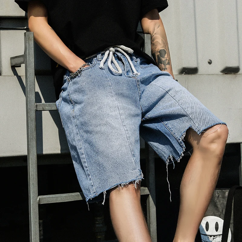 Женские стильные новые мужские джинсовые шорты повседневные до колена модные