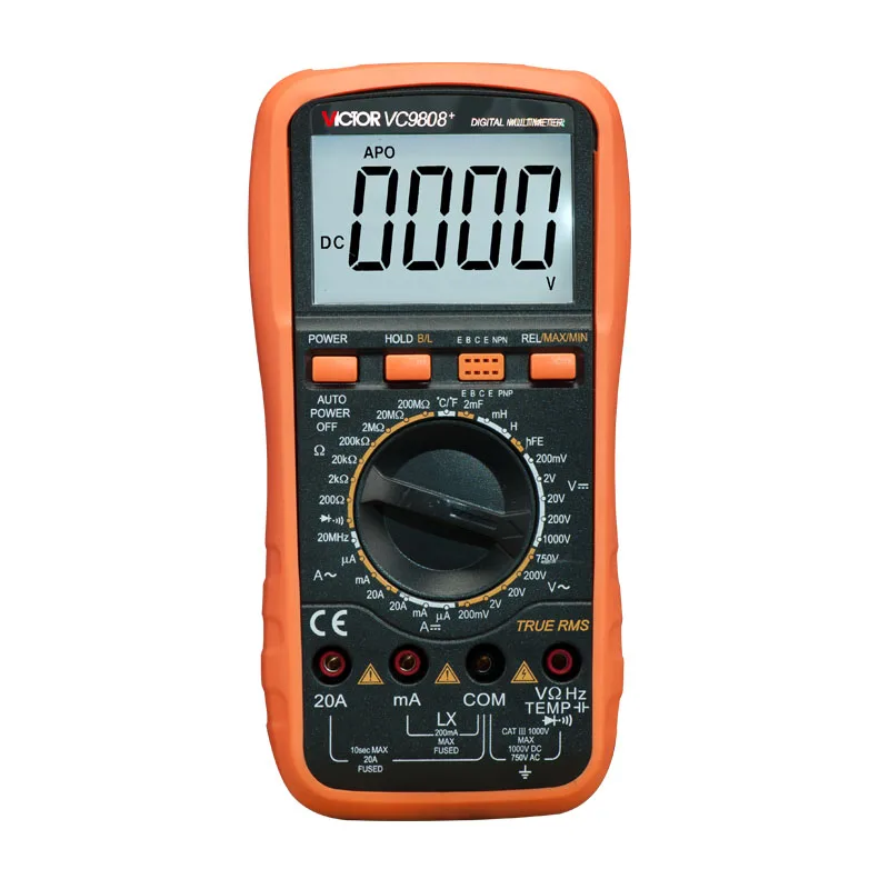 Оригинальный Victor VC9808 + Многофункциональный цифровой мультиметр емкость