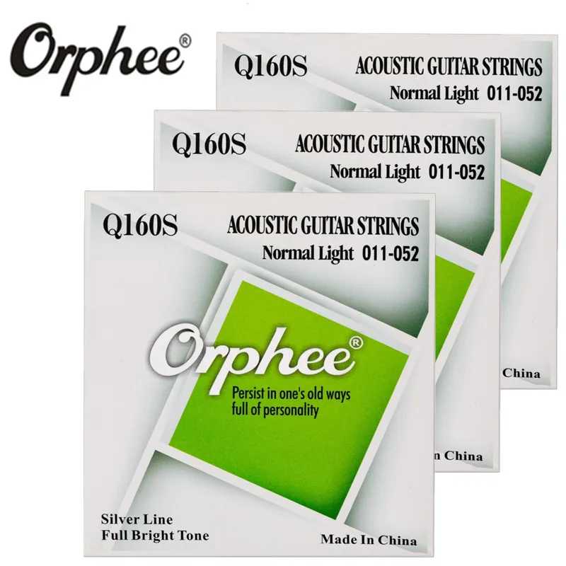 

Струны Orphee Q160S 011-052 для акустической гитары, шестигранные жаккардовые струны из сплава, аксессуары для музыкальных инструментов, 3 комплекта