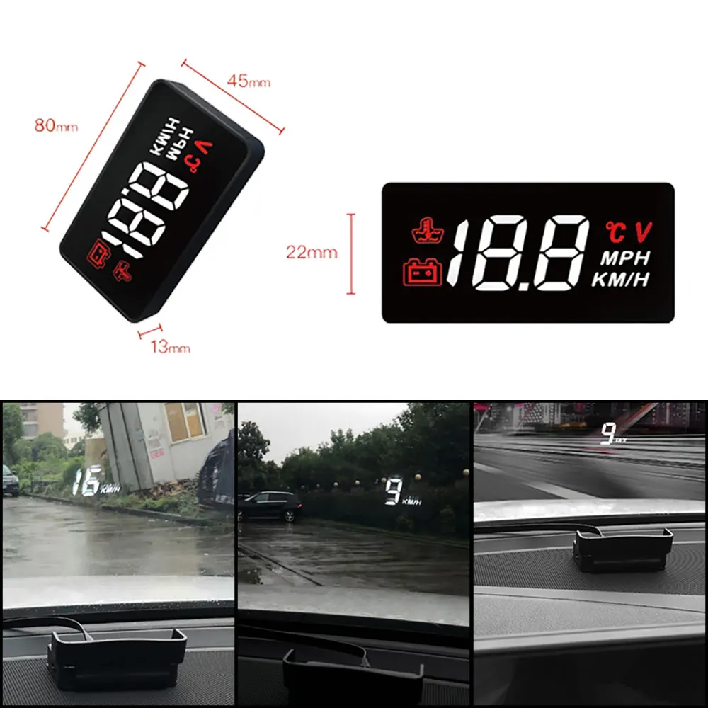 3 5 &quotАвтомобиль HUD Дисплей OBD2/EUOBD Интерфейс Plug &amp Play автомобиля Скорость км/ч