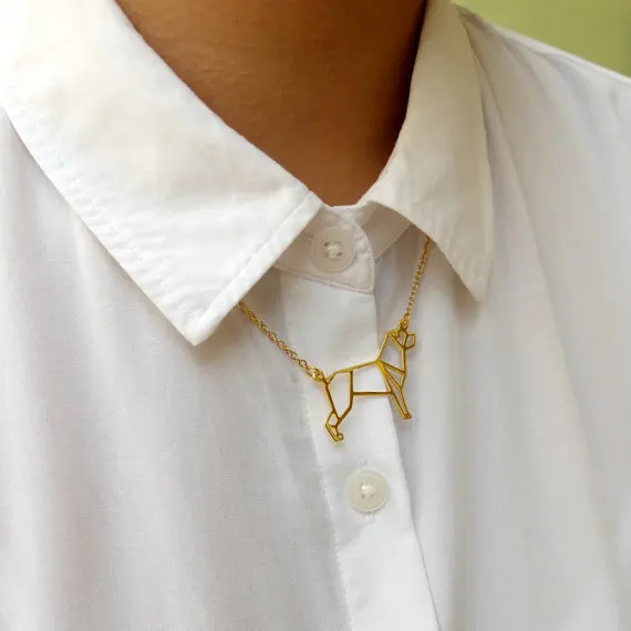 Оптовая Продажа Модный золотой серебряный цвет ожерелье с ротвейлером женский