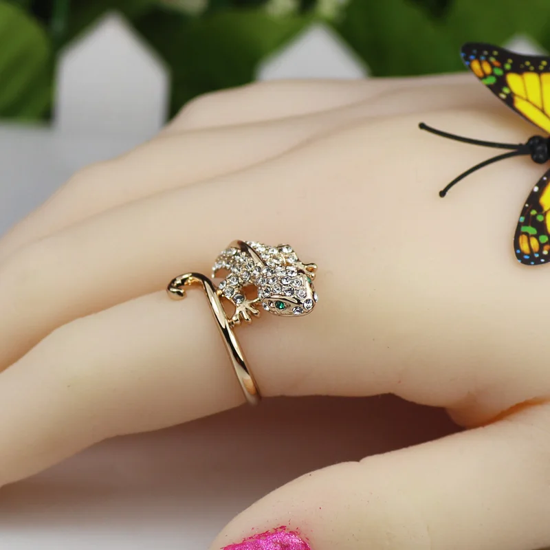 Кольца Ociki с фианитом и кристаллом модные кольца в виде ящерицы животным из