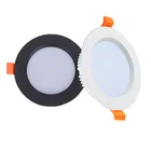 Белый, черный Светодиодный точечный светильник 3 Вт, 5 Вт, 7 Вт, 9 Вт, 12 Вт, 15 Вт, 18 Вт, алюминиевый Встраиваемый светодиодный точечный светильник для спальни, кухни, внутренний Светодиодный точечный светильник
