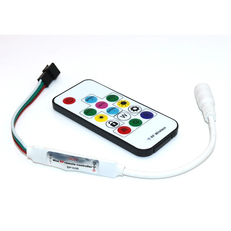 SP103E DC5V/12 v WS2801 WS2812B DC12V 2811 Мини цифровой RGB LED контроллер полосы 14Key RF беспроводной