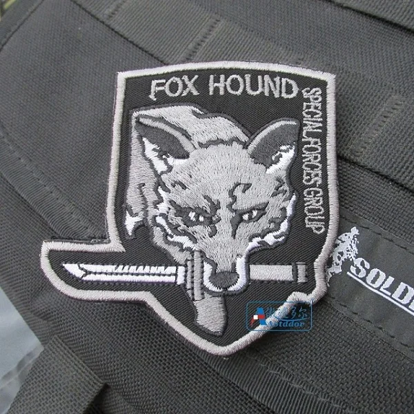 FOX HOUND embroidered patch for clothing Special ghost black Metal gear solid Borderless MGS patch backpack military jack patch - Цвет: 5