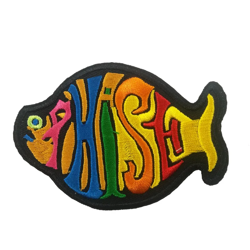 4 25 &quotPHISH FISH многоцветная музыкальная лента Железная на Заплатке рокабилли