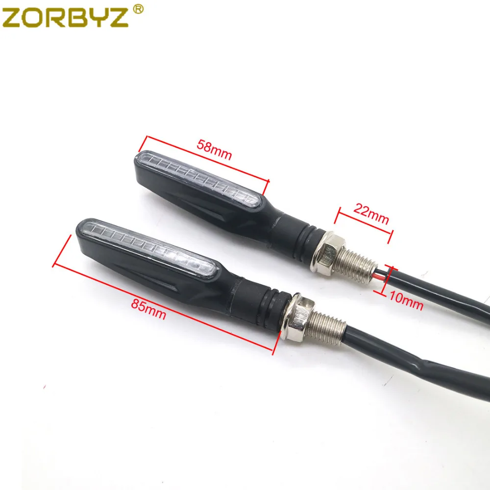 Универсальные мотоциклетные черные светодиодные индикаторы поворота ZORBYZ с