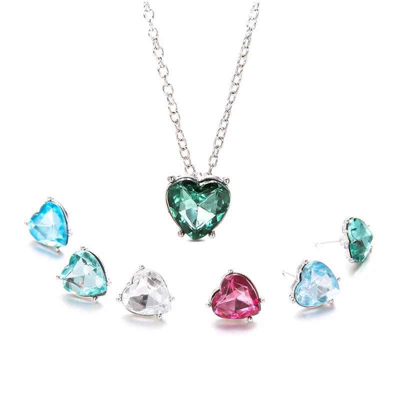 7 шт./компл. Женская мода Цвет с украшением в виде кристаллов принтом сердце