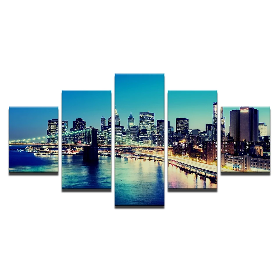 5 шт. настенные картины с изображением моста Бруклина|hd prints|brooklyn bridgecanvas picture |