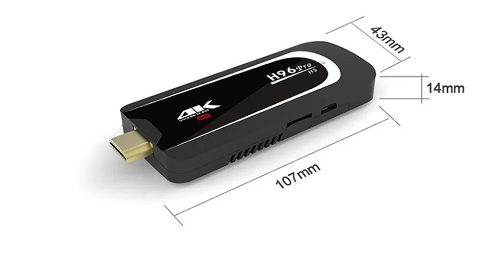 4K Smart tv Stick H96Pro H3 Android 7,1 OS Amlogic S905X четырехъядерный 2G 16G Мини-ПК 2,4G 5G Wifi BT4.0 1080P HD tv Dongle