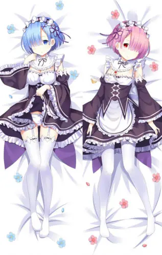 Re Zero Dakimakura Rem& Ram девушка обнимает тело наволочки на заказ 150 см