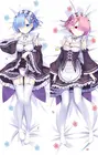 Чехол для подушки Re Zero Dakimakura Rem  Ram Girl Hugging на заказ 150 см